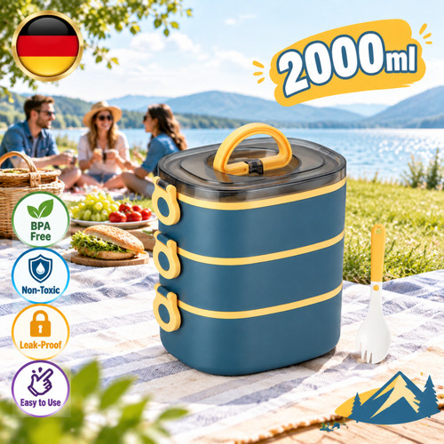 Bento box lunchbox bpa - 2l,