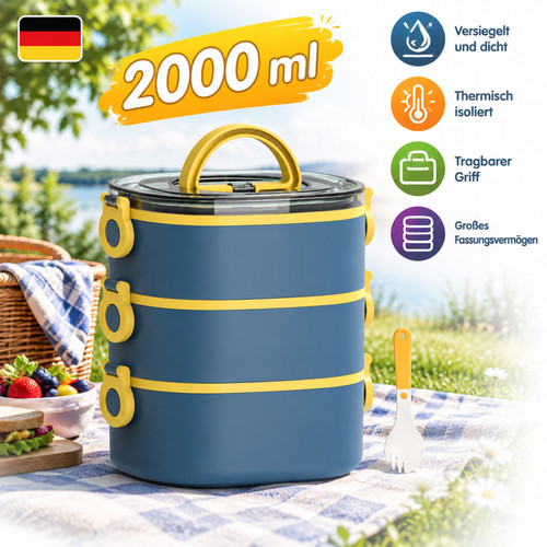Lunchbox 2000ml auslaufsicher - 2000ml,