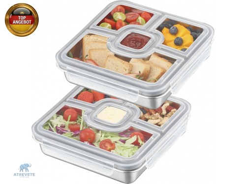 Lunchbox aus edelstahl mit - edelstahl,